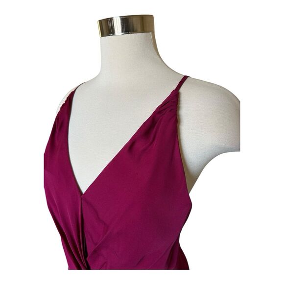 Haute Hippie Intermix Cassidy Mini Layer Dress Sz 6 Silk Fuchsia Crossover Front - Picture 7 of 9